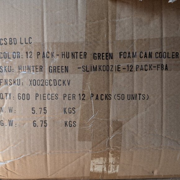 600 Hunter Green Slim Can Koozies - Picture 2 of 2